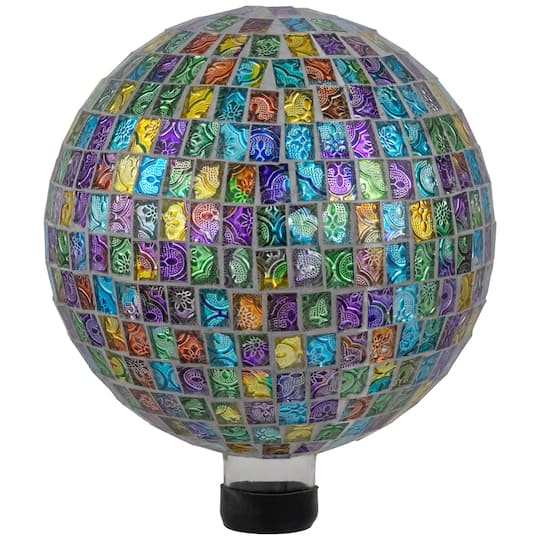 10" Multicolor Mosaic Window Pane Outdoor Garden Gazing Ball By Northlight in Multicolor-Colored | 10" x 10" x 12" | Michaels®